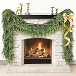 Christmas Garland Real Touch Cedar Garland Christmas Decorations 9 ft Soft and Lush Realistic Faux Pine Garlands for Mantle, Table, Stairs, Doorframe, Fireplace Indoor Outdoor Holiday Decorations