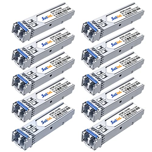 1.25 Gigabit Single Mode LC Duplex Transceiver,1000Base-LX Dual Fiber SFP Module,1310nm SMF, up to 10 km,DDM?Compatible with Cisco, Ubiquiti, Mikrotik,Netgear, Dlink and More (10Pack)