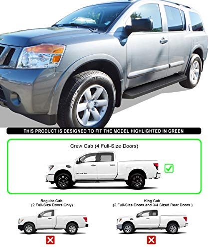 Estribos APS Black Running Boards para Nissan Titan miniatura 2
