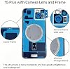 Repuesto de vidrio trasero para iPhone 15 Plus, cubierta trasera de vidrio resistente al agua con lente de cámara y kit de herramientas de reparación profesional (Azul) 8