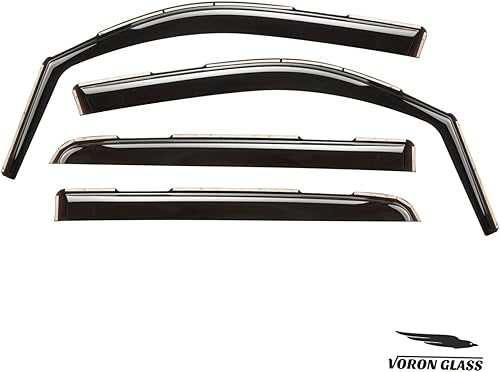 Miniatura 8 de Voron Glass Protectores de lluvia extra duraderos en canal para camiones Dodge RAM 1500 2019-2025 Crew Cab, deflectores de ventana, viseras de