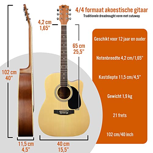 Image of MX by 3rd Avenue Performance Series Acoustic Guitar Full Size Guitar Package with Natural Cutaway Spruce Top