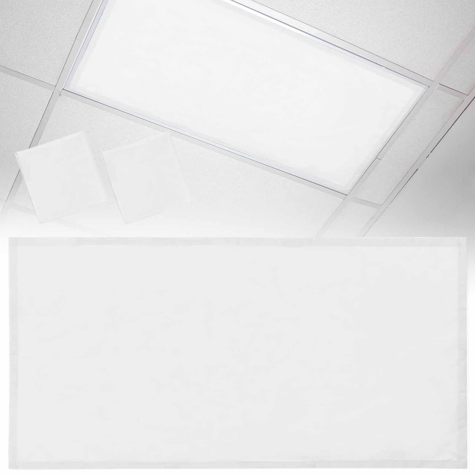 Photo 1 of Versotilahome 2 Pack Fluorescent Light Cover 4x2 Feet, White Lights Filters Drop Fluorescent Lights Shade Cloth, Modern Simple White Backdrop Magnetic Ceiling Classroom Light Cover for Office