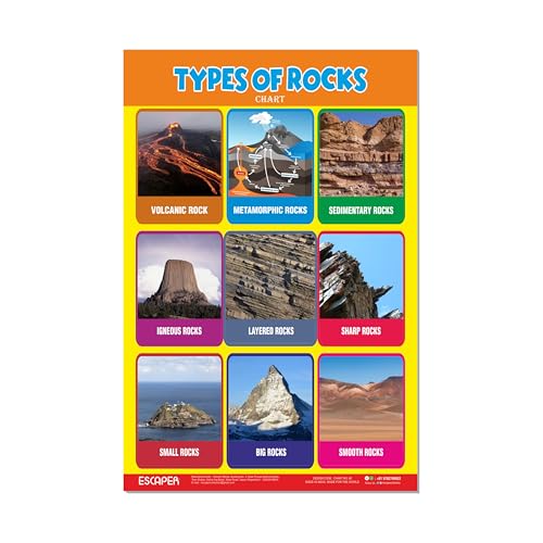 Image of ESCAPER Type of Rocks Educational Charts for Kids, Charts for Kids Learning (11.5 x 17.5 inches), Kids Study Material, Kids Learning Books, Educational Posters