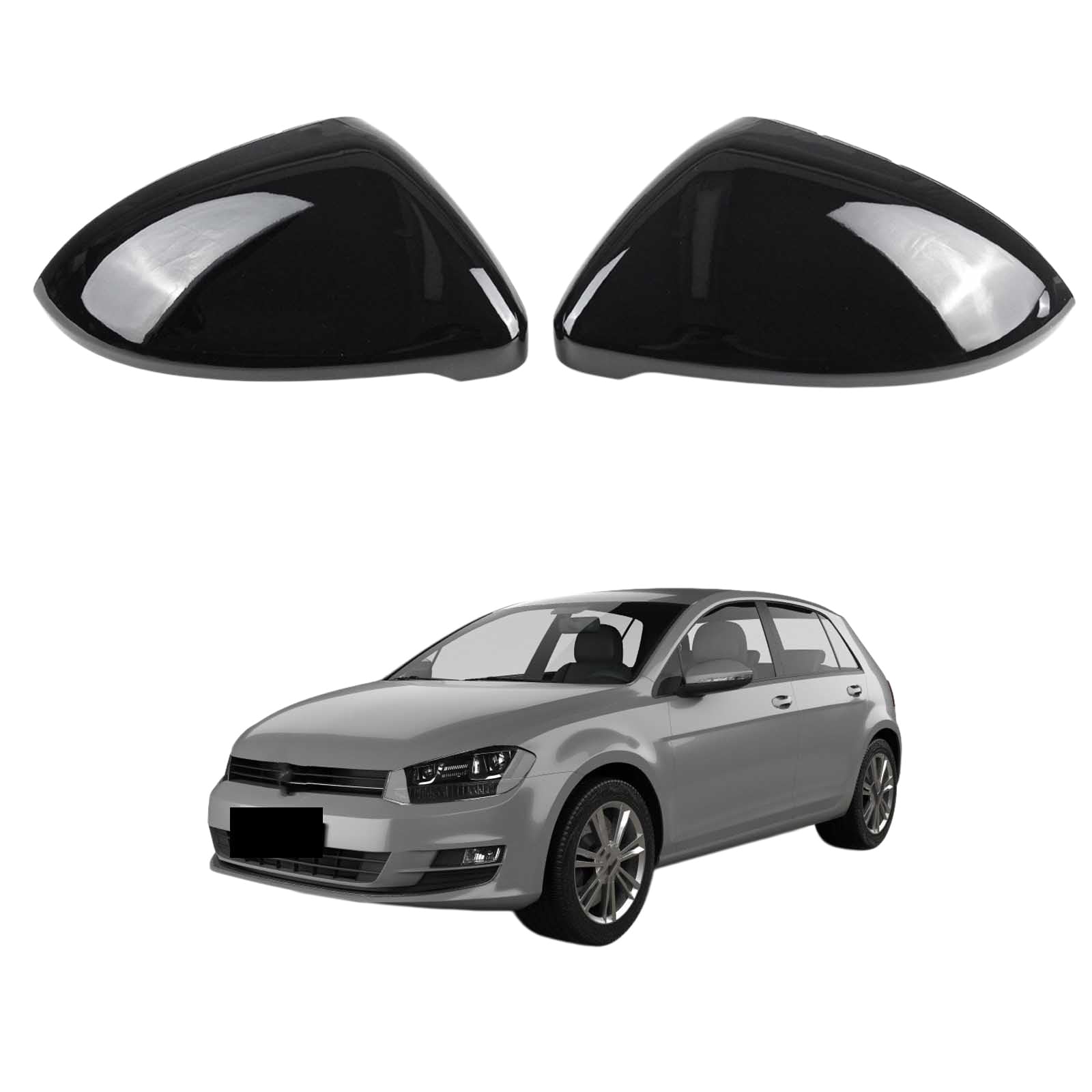 Coque de rétroviseur Golf 7 R droit cassée ? Remplacez-la par ce capuchon ABS noir