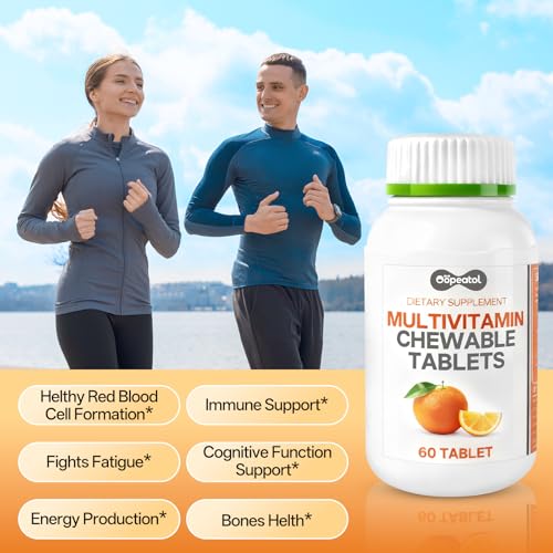 Image of Multivitamin for Women & Men, 6IN1 Chewable Vitamin C, D3 & B-Complex, Supports Bone and Muscle Health, Promotes Energy Metabolism, Suitable for Busy, Active Adults, 60 Day Supply