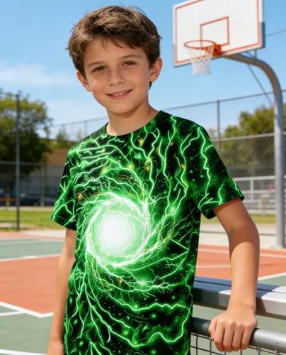 Image of uideazone Tshirts for Boys Kids Short Sleeve T-Shirt 3D Graphic Tee Shirts Tops Clothes 4-16 Years