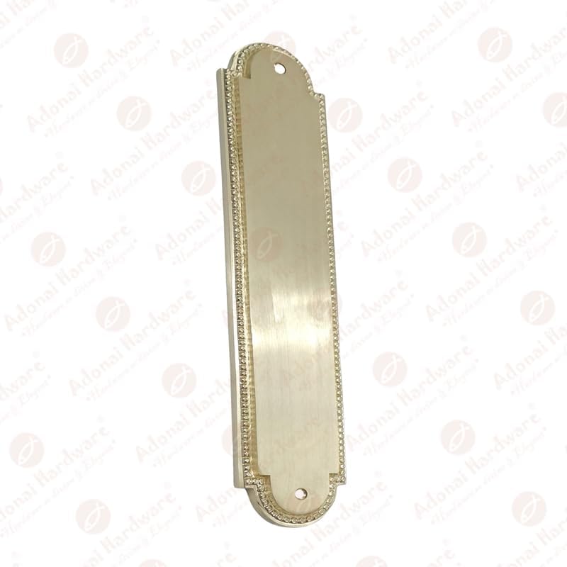 Adonai Hardware 10" "Kithlish Georgian Brass Push Plate - Satin Brass Unlacquered