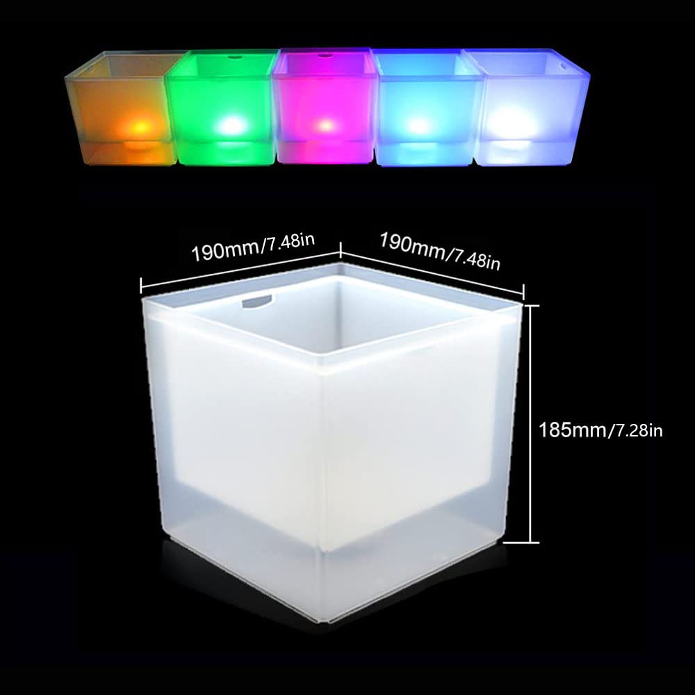 Kavolet 3.5L Cubitera, Cubo de Hielo LED con Degradado de Color automático, Utilizado en Vino y champán, Vino Tinto, Adecuado para reuniones Familiares, Bares, Clubes, restaurantes