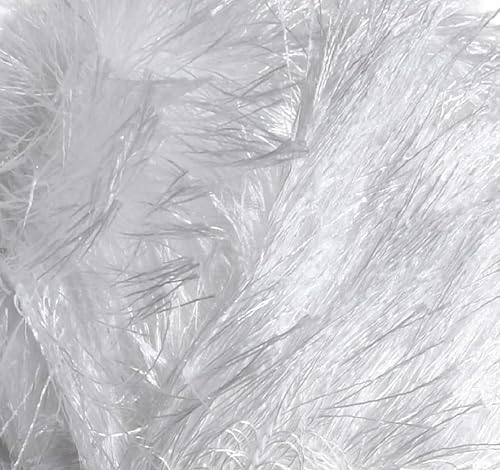 Image of Eyelash Fun Fur Yarn Premium 100% Polyester 164 Yds (150 Mt), 3.53 Oz (100 Gr) Colorful Crochet Yarn Dıy Hand Knitting. (Ecru, 1 Skein)