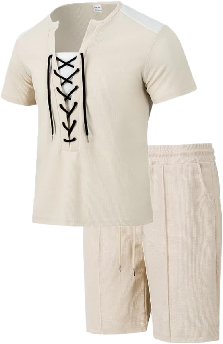 Men's Casual Shorts Corduroy Multi Pocket Drawstring Bottoms Loose Fit Summer Pants-White-3XL