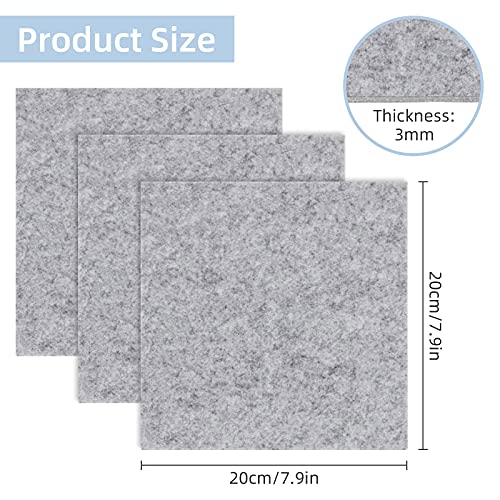 Ohiyoo Felt Furniture Pads, 10 Pack Self Adhesive Furniture Felt Pads, Heavy Duty Furniture Pads For Hardwood Floors Chair Wall Protector, Non Slip Felt Pad Large Felt Sheets 8 X 8 Inch (Grey) #TOP2