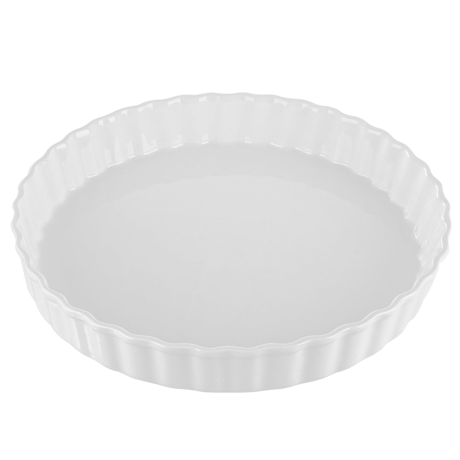 Plat de cuisson pour citrouille et tartes en porcelaine blanche ronde haute résistance