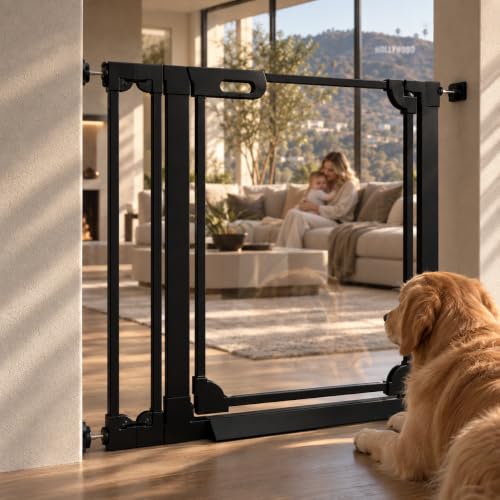 Foreng Clear Acrylic Baby Gate, 30.7" Tall, 29.5-37.8" Wide, Black by Foreng - Used condition - US$110.39