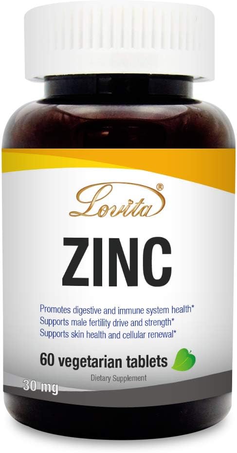 Zinc 30mg  Suplementos de zinc quelado bien absorbido para hombres y mujeres  Vegano, sin OMG, para apoyo inmunológico y piel sana  Sin gluten  60