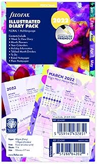 Filofax Personal Illustrated Floral Week on 2 Pages 2022 Diary Pack