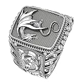 925 Sterling Silver Dragon Ring for Men Gothic Animal Jewelry Size 6-15