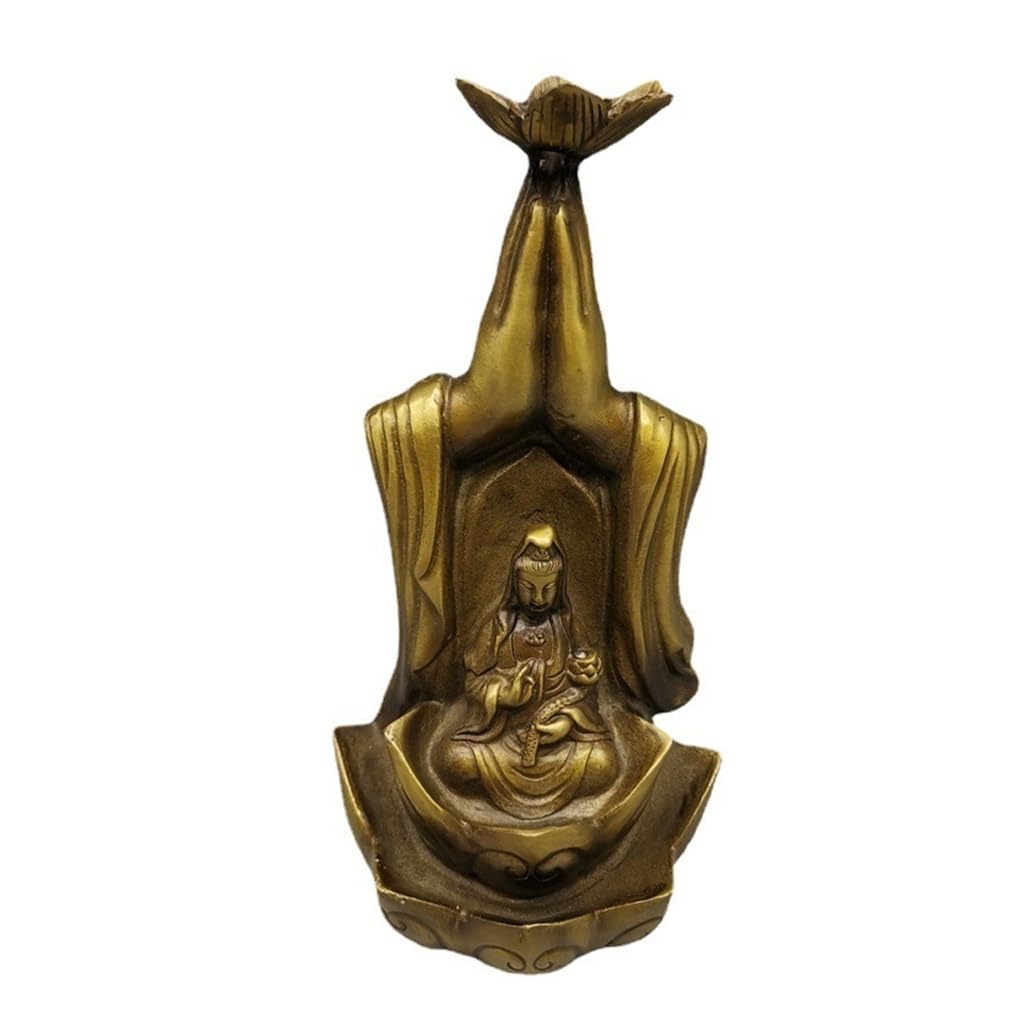 Porte-encens Guanyin à reflux anti-stress en laiton pour calmer l'esprit