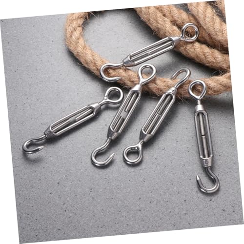 5 piezas de tensores para cables de acero inoxidable 304, ajustables con gancho de tornillo para tensar cable para instalación de cercas y toldos miniatura 5