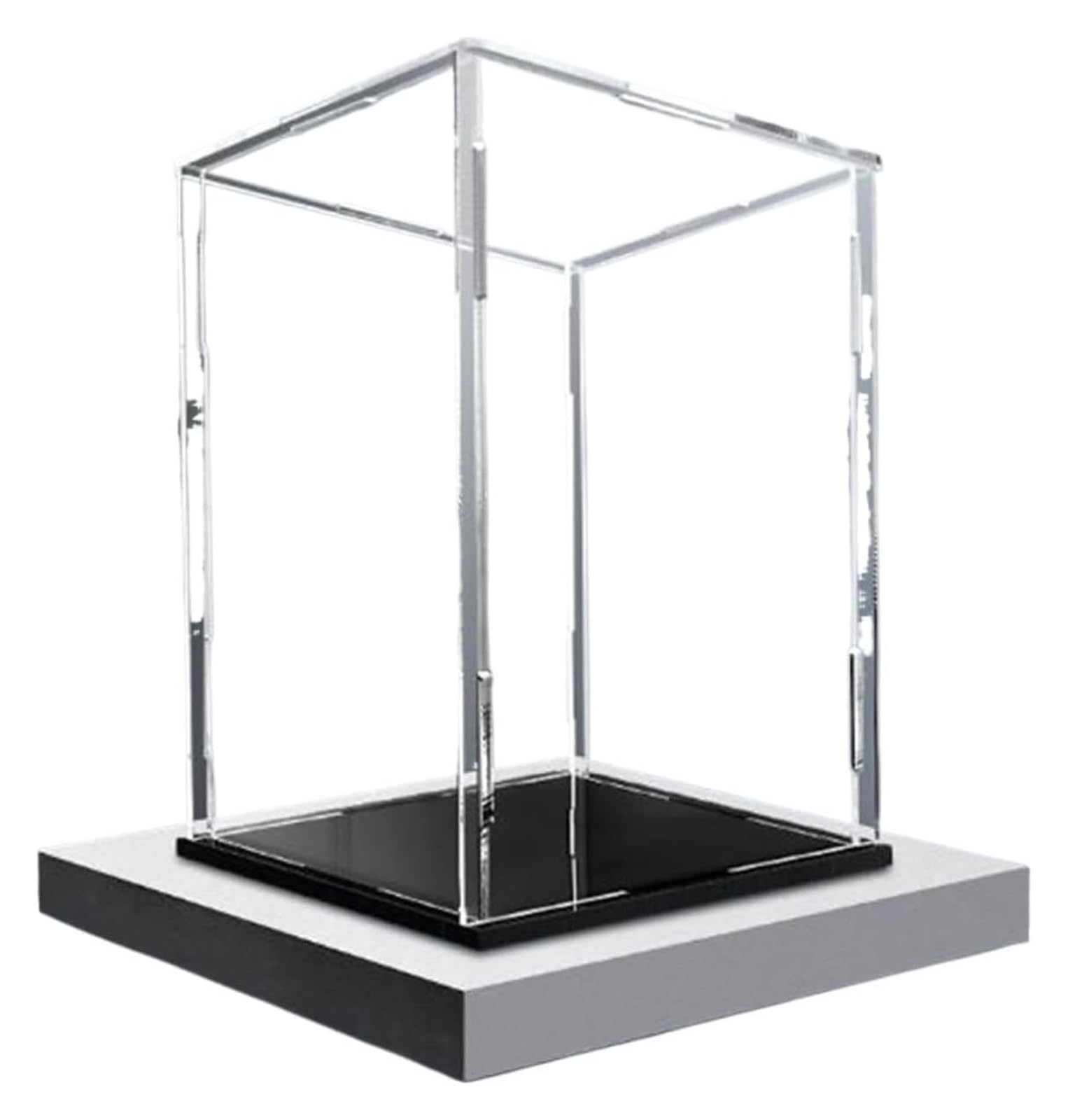TVANTRUXIS Clear Acrylic Organizer Box, Acrylic Display Case Storage Cube Clear Multiple Sizes Black Base(40x25x25CM)