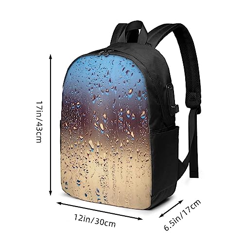 Bolsa de hombro para portátil de 13 a 15.6 pulgadas con diseño de gotas de lluvia y bolsillo 3