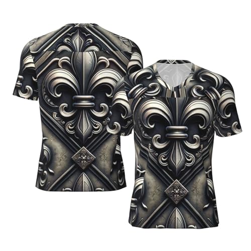 Stylish Athletic Sports Jersey Fleur-De-Lis-Black Men's Rugby Jersey 4X-Large