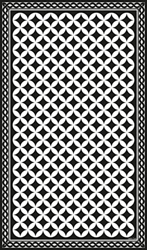 DobleUve Estudio Alfombra Vinílica Hidráulica 21 | Color Negro | 300x200 cm | Alfombra Cocina Lavable Antideslizante |...