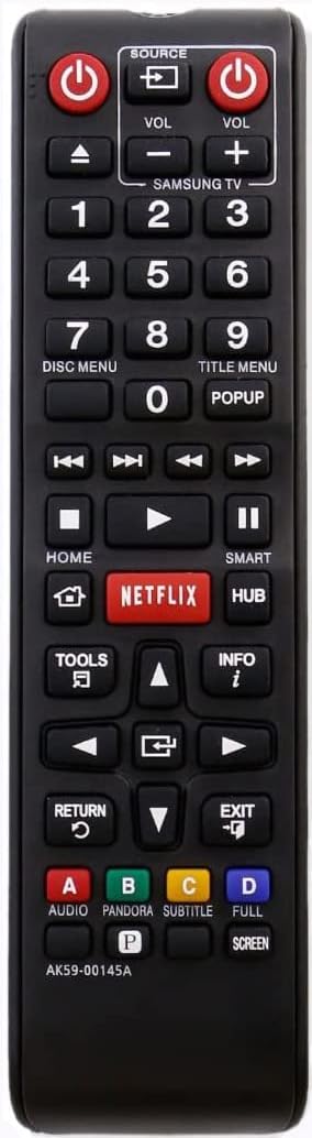 AK59-00145A BD Blu-ray Remote Control Replacement for Samsung Bluray DVD Disc Player