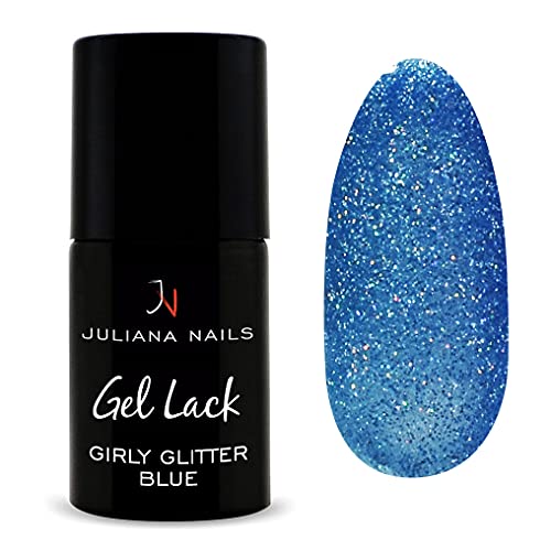 Juliana Nails - Gel Lack | 5 Farben | Girly Glitter - 6ml / 15 ml - UV / LED (6ml, Blue)