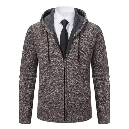 Mens Autumn Winter Cardigan Wool Warm Knitted Sweater Solid Color Basic Business Casual Zipper Cardigan2