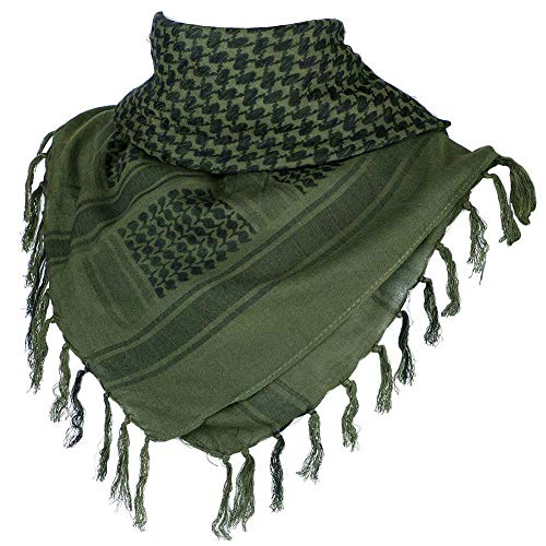 100% Cotton Scarf Military Shemagh Arab Tactical Desert Keffiyeh Thickened Head Neck Scarf Wrap for Women and Men 43