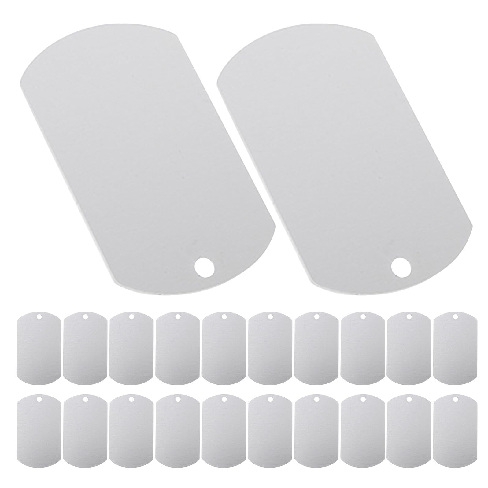 Médailles d'identification à graver avec surface lisse en aluminium pour colliers de chiens