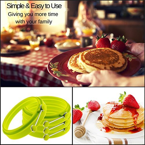 Yumyum Utensils Silicone Egg Rings Non Stick. Green 4-Pk #TOP4