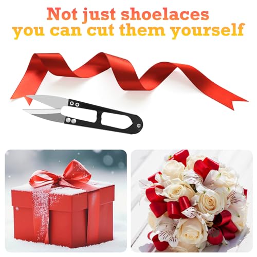 Image of Flat Satin Ribbon Shoelaces WEGOODZF 2cm Wide Shoestrings for Women Girls[2 Pair]