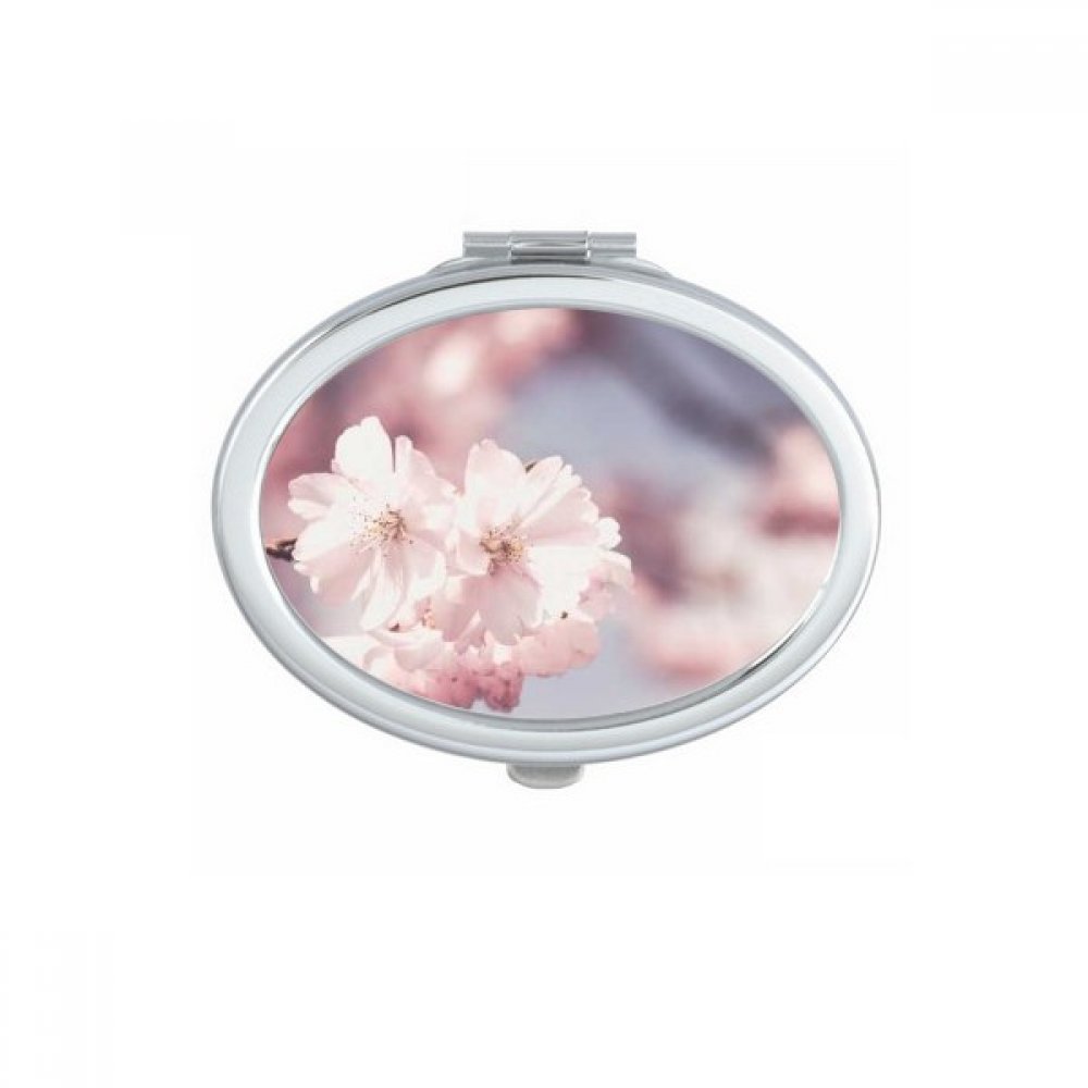 Miroir de poche de grande taille ovale avec motif roses rouges élégant