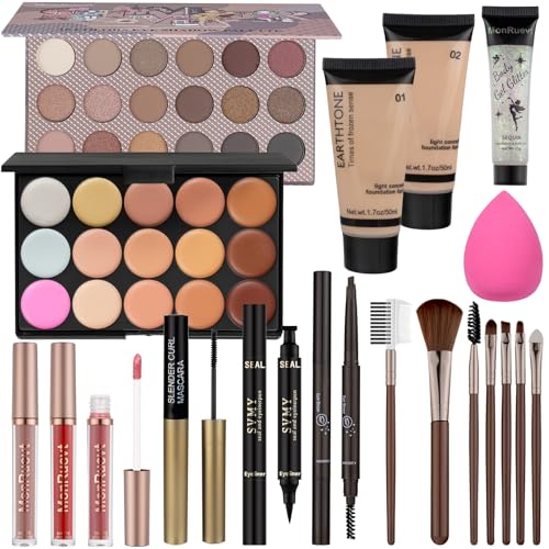 Makeup Set All in One Makeup Kit for Women and Teens Makeup Sets for Women Full Kit Makeup kits for teens Makeup Gift Set for Girls (Brown)