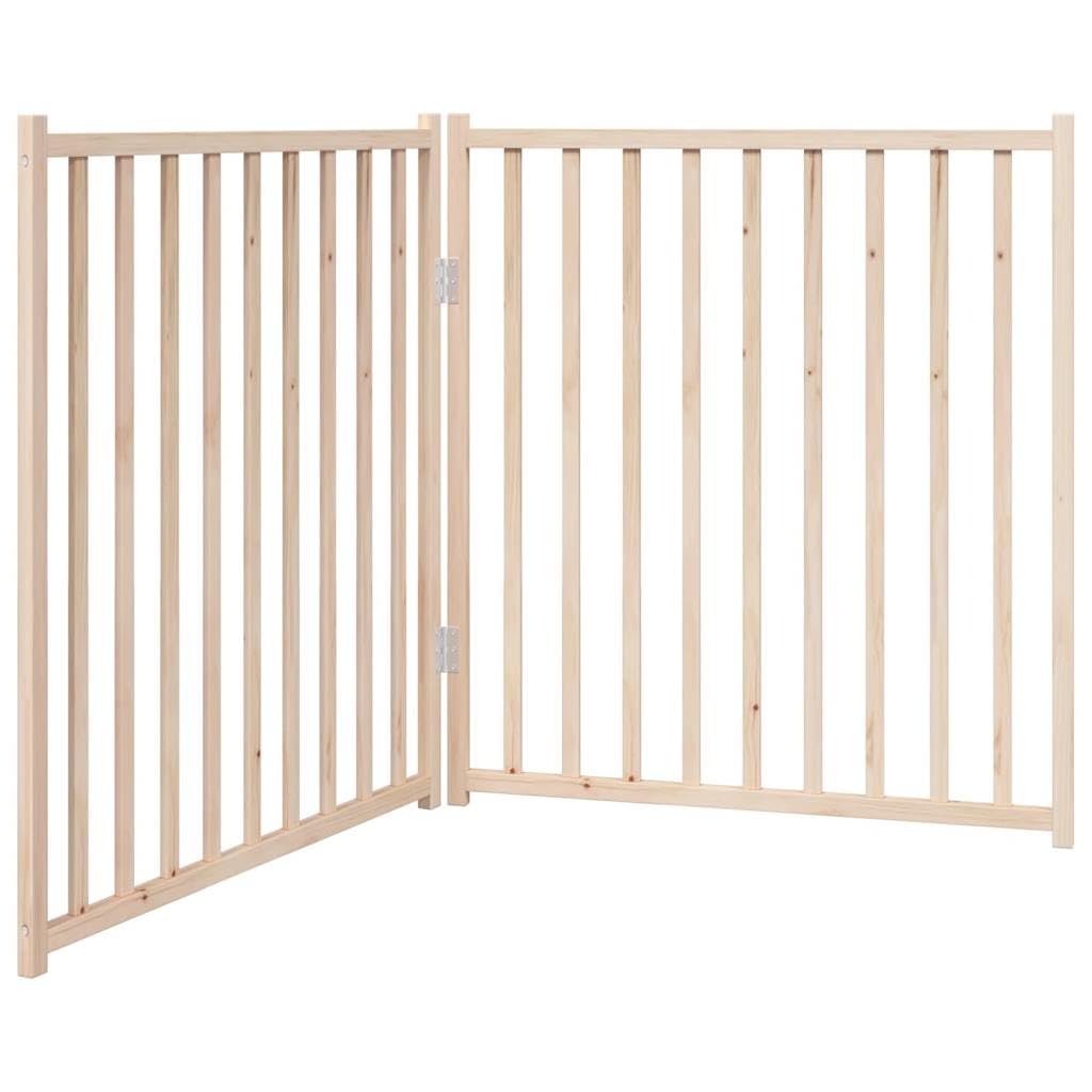 vidaXL Barrière pour Chien Pliable 2 Panneaux 160 cm Bois Sapin Massif, barrière de sécurité pour Animaux de Compagnie, barrière pour Chien pour escaliers, barrière pour Chiots pour escaliers