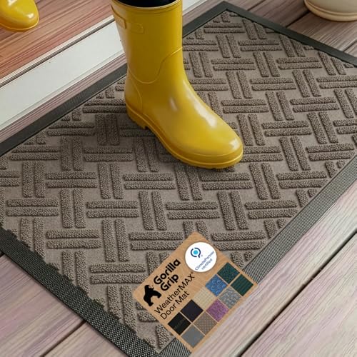 GORILLA GRIP WeatherMax Doormat 23x35, taupe