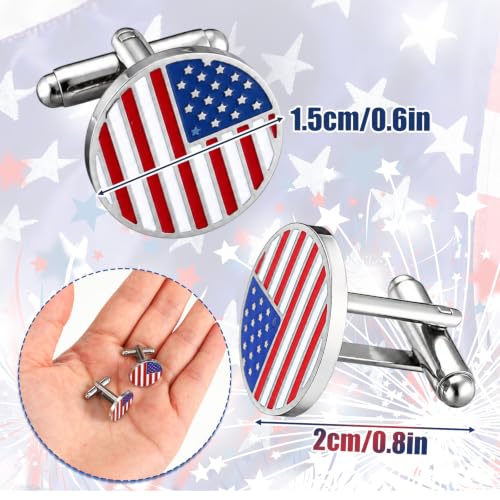 Image of Newcotte 5 Pairs Cufflinks for Men Round Silver Cufflinks Mens Classic Stainless Steel Cuff Links Set for Wedding Gifts