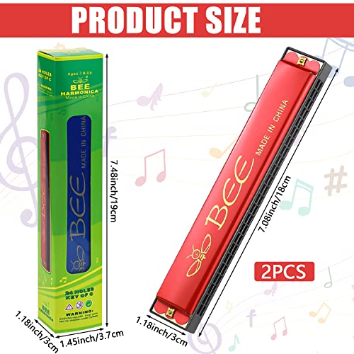 GZLCEU Lot de 2 harmonica pour enfants, 24 trous, bleu/rouge, pour professionnels, débutants, étudiants, adultes (aluminium/plastique) - Les Beatles, Paul McCartney, John Lennon, RIngo Starr, George Harrison GZLCEU Lot de 2 harmonica pour enfants, 24 trous, bleu/rouge, pour professionnels, débutants, étudiants, adultes (aluminium/plastique) – Image 6