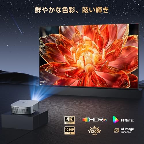 undefined iSinbox プロジェクター 家庭用 小型 【Netflix公式ライセンス・1.1:1超短焦点】 1200Ansi 4K対応 プロジェクター 天井吊り TOFオートフォーカス Dolbyサウンド搭載 WiFi 6&Bluetooth5.3双方向通信 300″大画面 ぷろじえくたー 家庭用 自動台形補正 公式アプリ内蔵 Switch対応 ゲーム用 静音 軽量 ぷろじえくたー 日本語取扱説明書 の商品画像 4