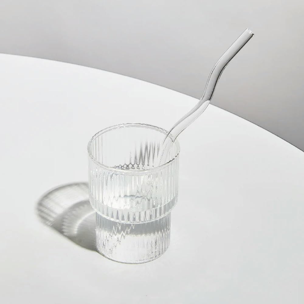 Floriddle Artistry Twist Glass Straws, Reusable Long Straw for Milk Tea