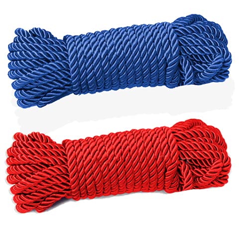 2 Pack of 32 feet 8mm(1/3inch) Diameter Nylon Rope Solid Braided Twisted Ropes,10m Durable and Strong All Purpose Twine Cord Rope String Thread Cord (