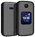 Case for Alcatel Go Flip 4 / TCL Flip Pro Phone, Nakedcellphone Slim Hard Shell Protector Cover with Grid Texture - Black