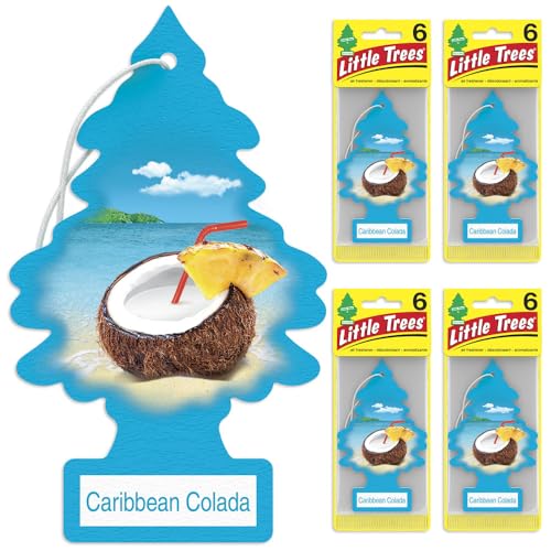 Image of LITTLE TREES Air Freshener, Hanging Tree, Caribbean Colada | Long Lasting Scent | For Auto or Home | 24 Count, Pack of 36