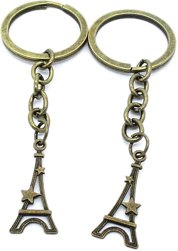 100 piezas de joyería de moda Proveedores hallazgos Llavero Cadenas Etiquetas Cierres Llaveros Llaveros AA4418 París Torre Eiffel