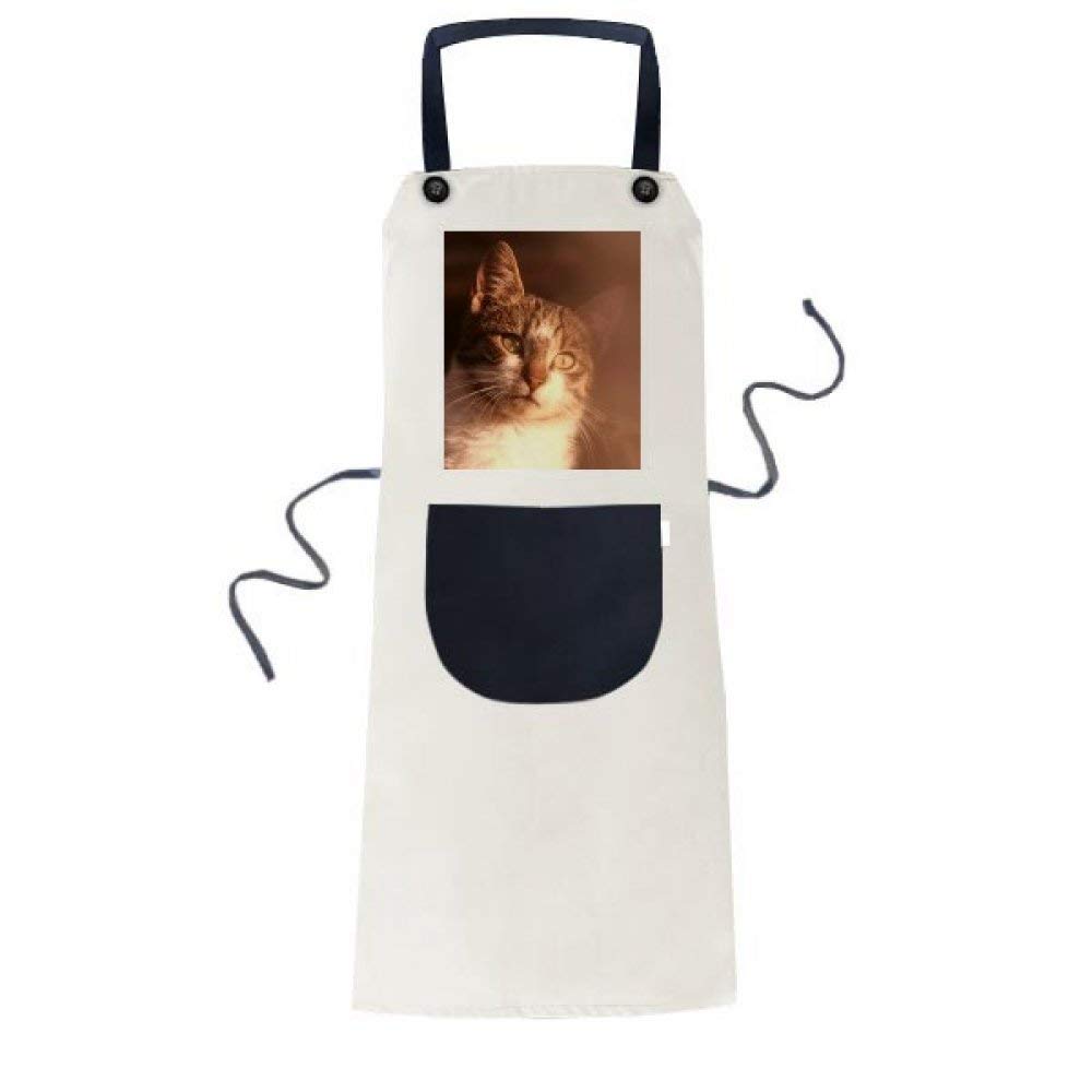 Tablier de cuisine chat avec grande poche ajustable pour homme femme