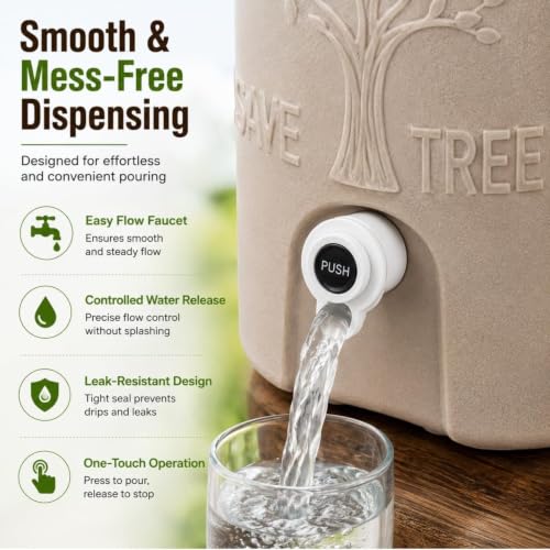 Image of 5L Insulated Water Jug with Tap & Handle | Portable Water Dispenser for Home, Office, Travel, Picnic & Outdoor Use | Leakproof Beverage Container, Grey & Blue (Brown)