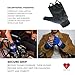 Inspired Comforts Wheelchair Gloves Fingerless Full Thumb with Anti-Slip Grip, Breathable & Reflective (Black/Blue,XL)