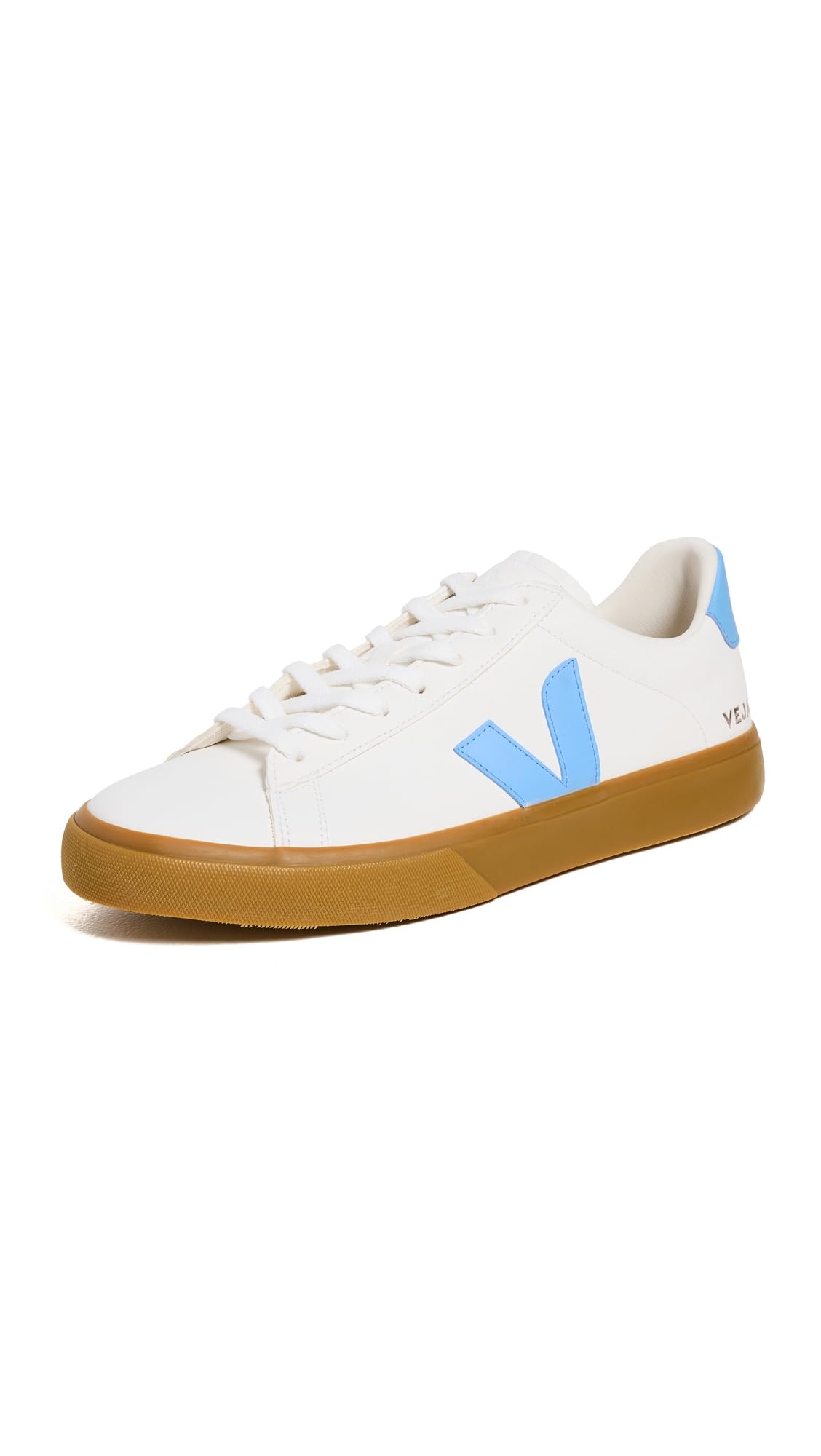 Veja Men's Campo Leather Sneakers, Extra-White/Aqua, 11.5 Medium US